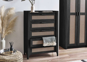 Sydney 5 Drawer Chest - Black Ash