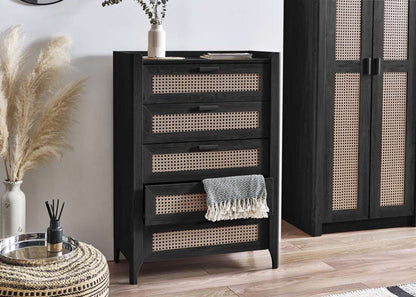 Sydney 5 Drawer Chest - Black Ash