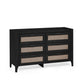 Sydney 6 Drawer Wide Chest - Black Ash