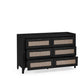 Sydney 6 Drawer Wide Chest - Black Ash