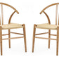 Set of 2 Symi Natural Oak Dining Chairs