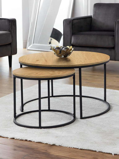 Bellini Round Nesting Coffee Table - Oak