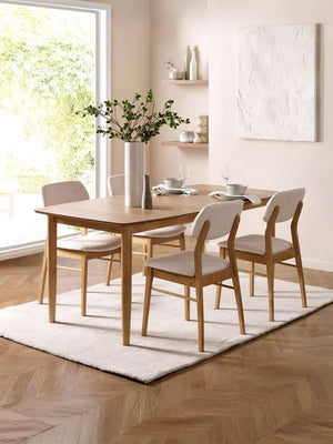 Theia Set of 2 White Boucle Upholstered Dining Chairs