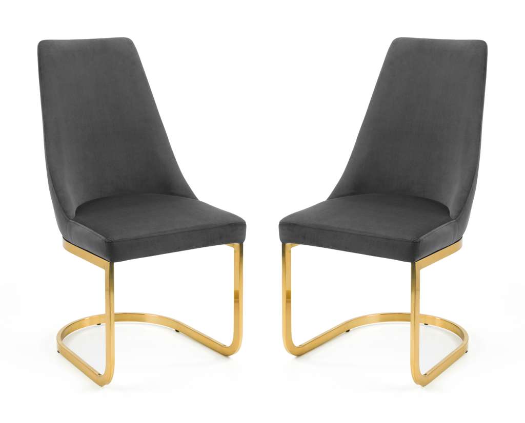 Set Of 2 Vittoria Cantilever Dining Chairs - Grey