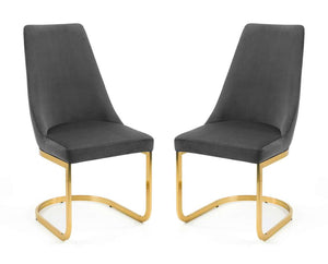 Set Of 2 Vittoria Cantilever Dining Chairs - Grey