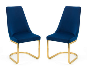 Set Of 2 Vittoria Cantilever Dining Chairs - Blue