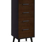 Alba 5 Drawer Narrow Chest - Walnut/Black