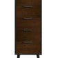 Alba 5 Drawer Narrow Chest - Walnut/Black