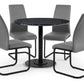Set of 4 Xavier Grey Upholstered Cantilever Dining Chairs
