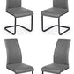 Set of 4 Xavier Grey Upholstered Cantilever Dining Chairs