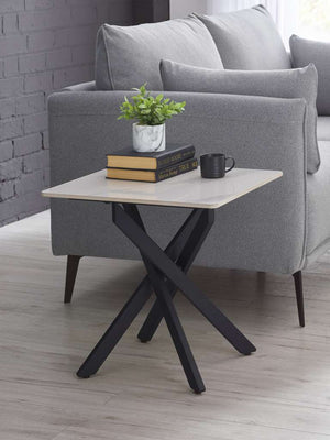 Bradley White Marble Lamp Table