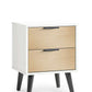 Alba 2 Drawer Bedside - White/Oak