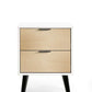 Alba 2 Drawer Bedside - White/Oak