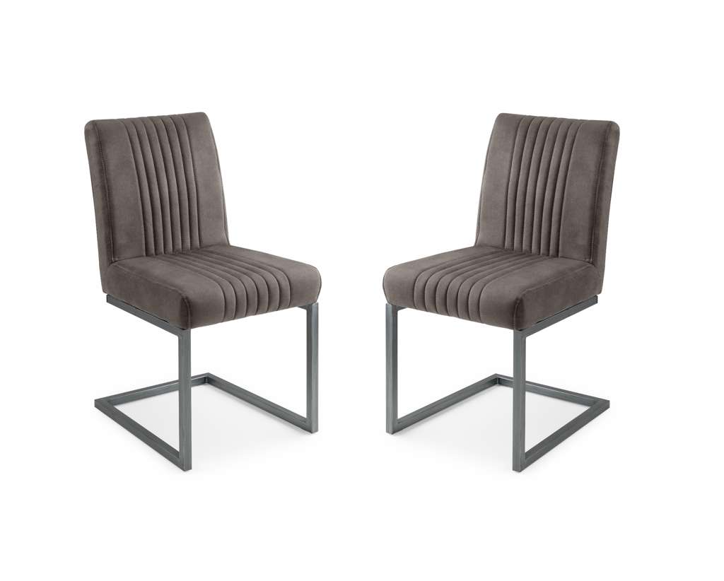 Set Of 2 Brooklyn Dining Chairs - Charcoal Grey