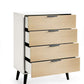 Alba 4 Drawer Wide Chest - White/Oak