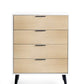 Alba 4 Drawer Wide Chest - White/Oak