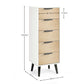Alba 5 Drawer Narrow Chest - White/Oak
