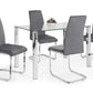 Set Of 4 Calabria Velvet Cantilever Chairs - Grey