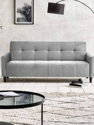 Alfie 3 Seater Grey Linen Storage Sofabed