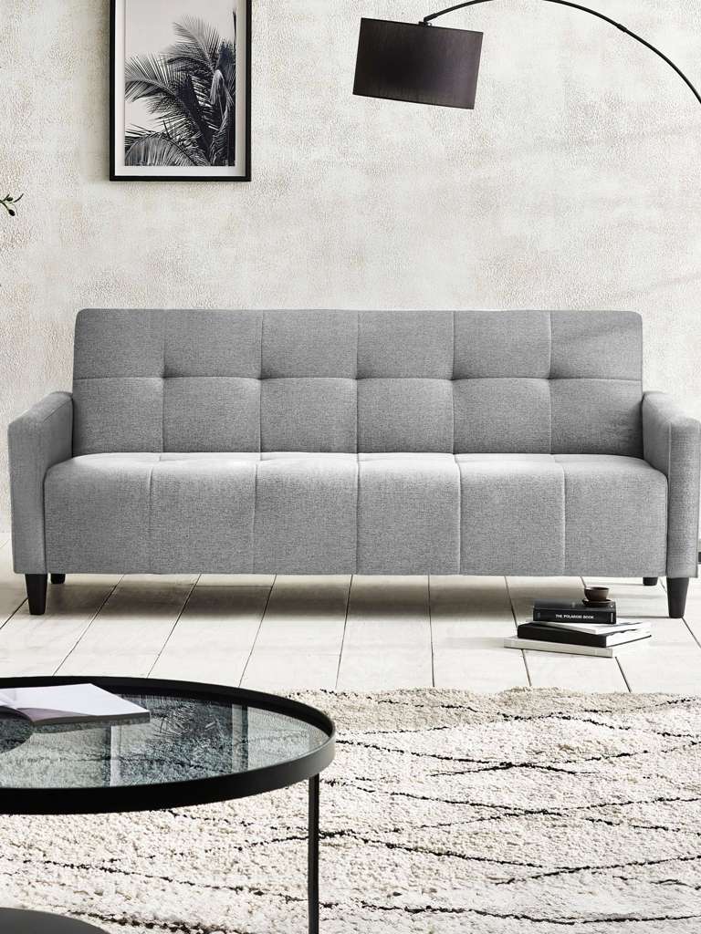 Alfie 3 Seater Grey Linen Storage Sofabed