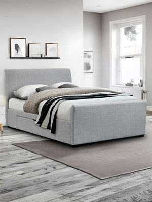 Capri Light Grey with Drawers 150cm King Bed