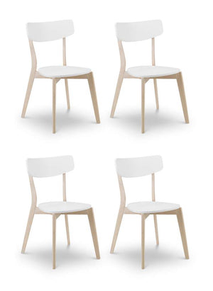 Set Of 4 Casa Dining Chairs White/Oak