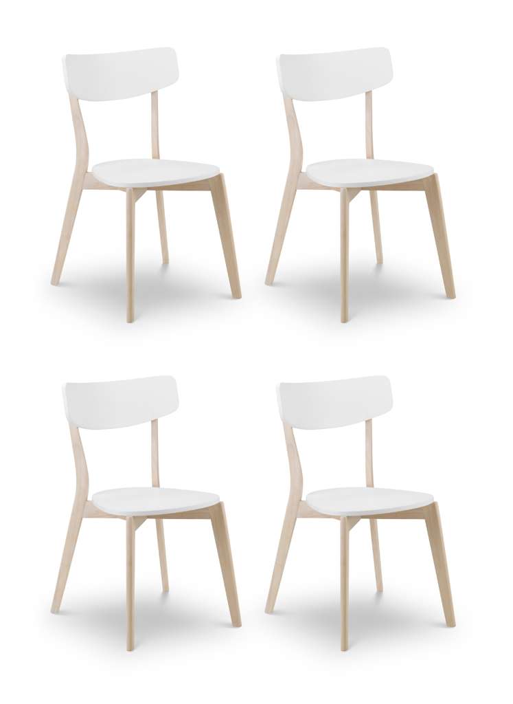 Set Of 4 Casa Dining Chairs White/Oak