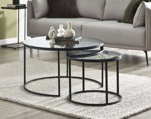 Chicago Round Nesting Coffee Tables Smoked Glass