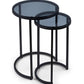 Chicago Round Nesting Side Tables Smoked Glass