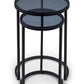 Chicago Round Nesting Side Tables Smoked Glass