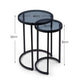 Chicago Round Nesting Side Tables Smoked Glass