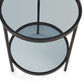 Chicago Circular Lamp Table With Shelf - Smoked Glass