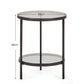 Chicago Circular Lamp Table With Shelf - Smoked Glass