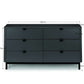 Chloe Storm Grey 6 Drawer Wide Chest