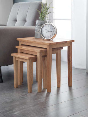 Cleo Nest Of Tables - Natural Oak Finish
