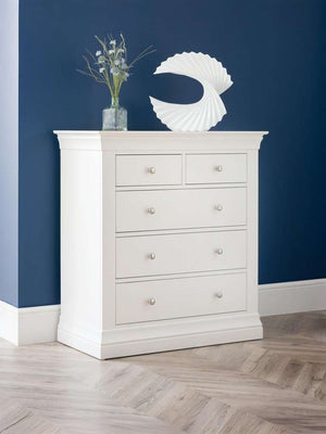 Clermont 3+2 Drawer Chest - Surf White