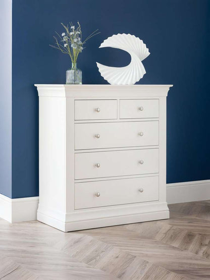 Clermont 3+2 Drawer Chest - Surf White