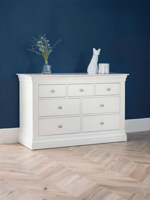 Clermont 4+3 Drawer Chest - Surf White