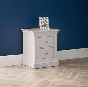 Clermont 2 Drawer Bedside - Light Grey