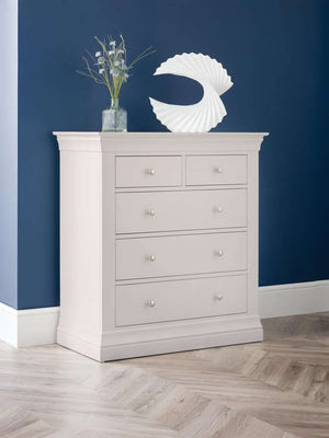 Clermont 3+2 Drawer Chest - Light Grey