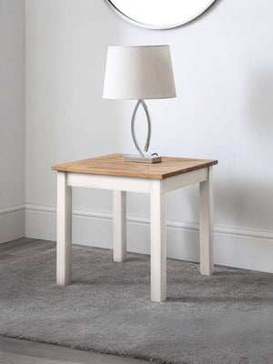 Coxmoor Lamp Table - Ivory & Oak