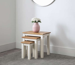 Coxmoor Nest Of 3 Tables - Ivory & Oak