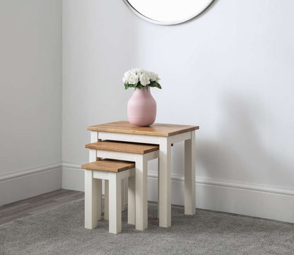 Coxmoor Nest Of 3 Tables - Ivory & Oak