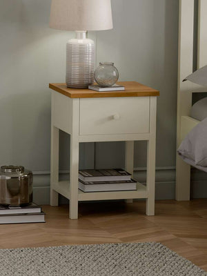 Coxmoor 1 Drawer - Ivory and Oak