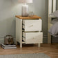 Coxmoor 2 Drawer Bedside - Ivory and Oak