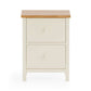 Coxmoor 2 Drawer Bedside - Ivory and Oak