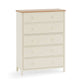Coxmoor 5 Drawer Wide Chest - Ivory and Oak