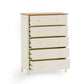 Coxmoor 5 Drawer Wide Chest - Ivory and Oak