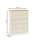 Coxmoor 5 Drawer Wide Chest - Ivory and Oak