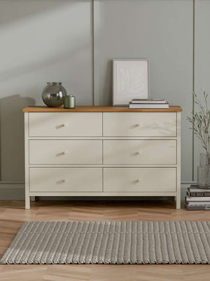 Coxmoor 6 Drawer Chest - Ivory and Oak